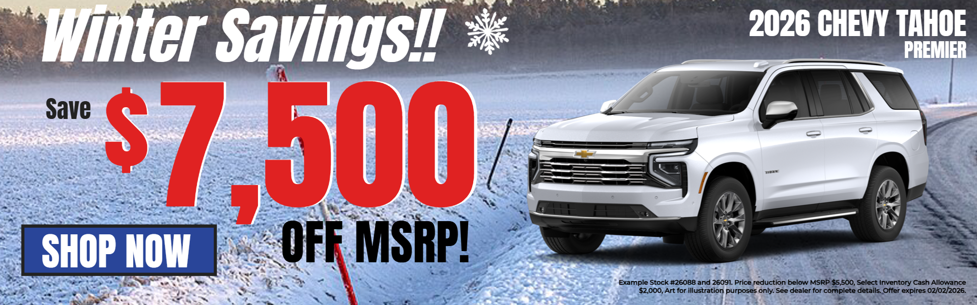 TAHOE OFFER FROM ERIKSEN CHEVROLET IN MILAN, IL