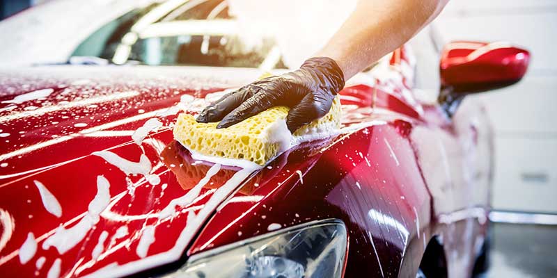 Person washing car